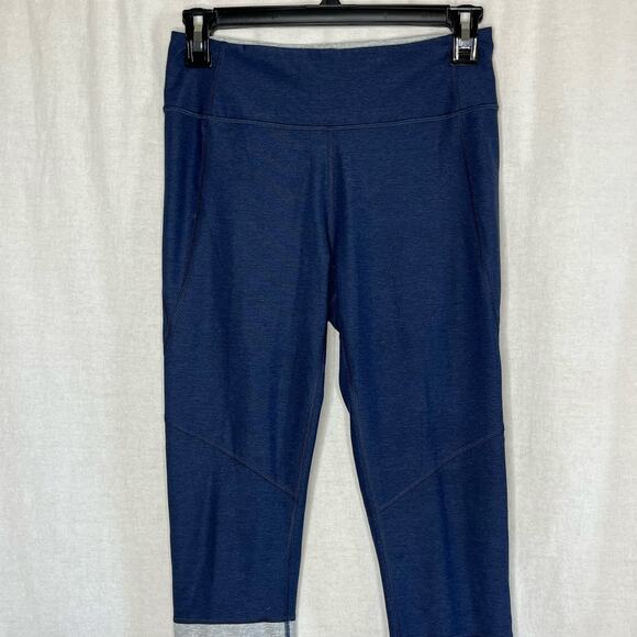 Outdoor Voices 7/8 Dipped Navy Blue Gray Two Tone Colorblock Ankle Legging Small - Picture 3 of 8
